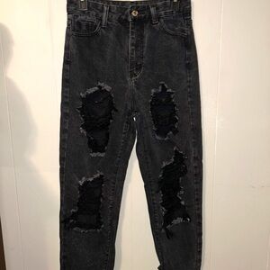High waisted Black Boyfriend Jeans